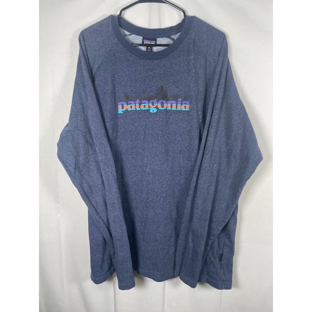 Patagonia Navy Blue Long Sleeve Logo Tee